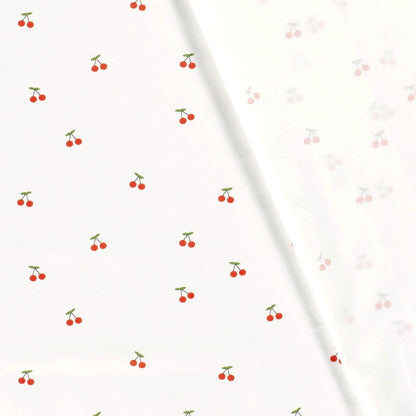 100% Katoen poplin Kersen wit