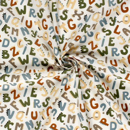 100% Katoen poplin Letters ecru