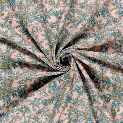 100% Katoen poplin Paisley roze