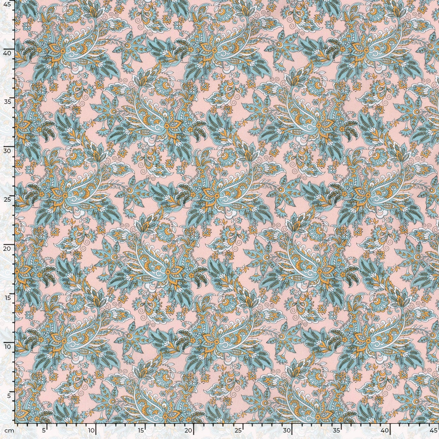 100% Katoen poplin Paisley roze