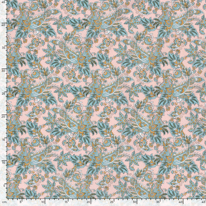 100% Katoen poplin Paisley roze