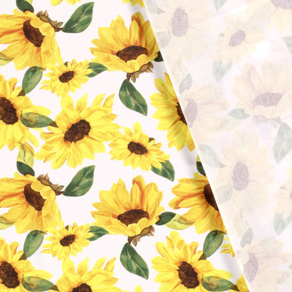 100% Katoen poplin Zonnebloem wit