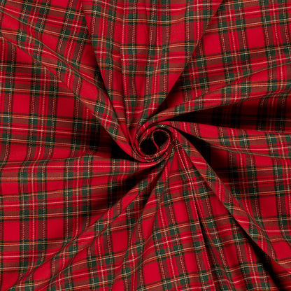 Schotse Ruiten stof stretch Rood
