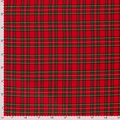 Schotse Ruiten stof stretch Rood