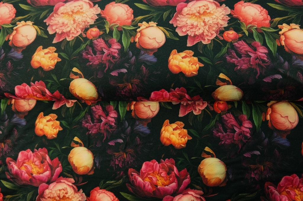 Stenzo tricot digitaal Bouquet zwart