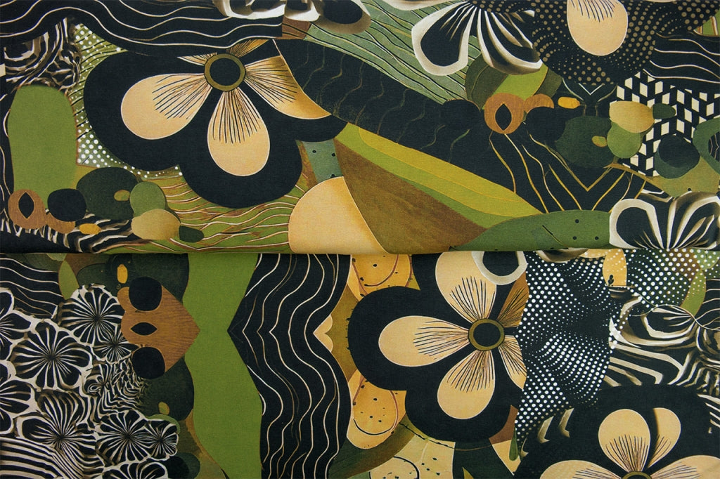 Stenzo tricot digitaal Florals groen