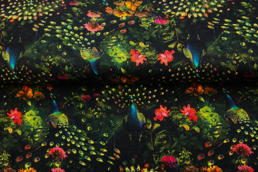 Stenzo tricot digitaal Peacock zwart