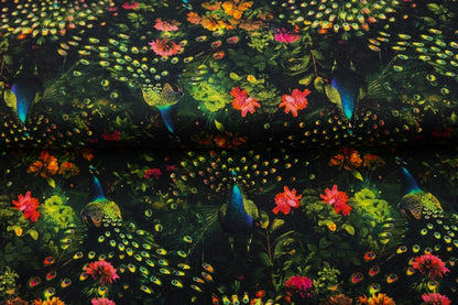 Stenzo tricot digitaal Peacock zwart