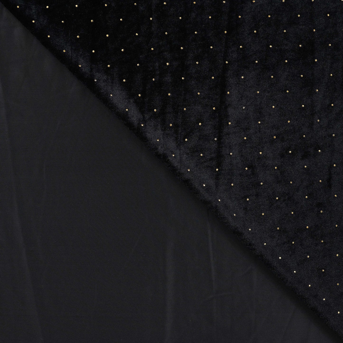 Fluweel stippen Zwart/goud