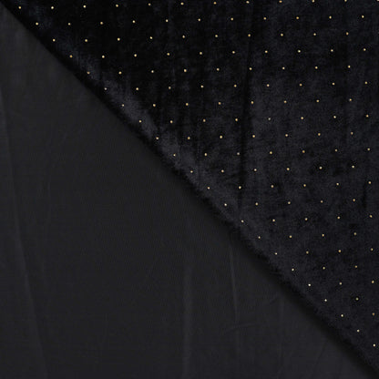 Fluweel stippen Zwart/goud