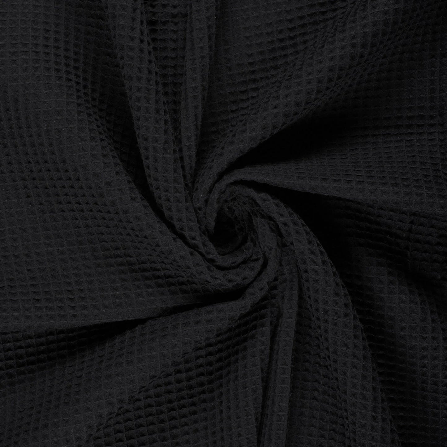Wafelstof katoen Zwart