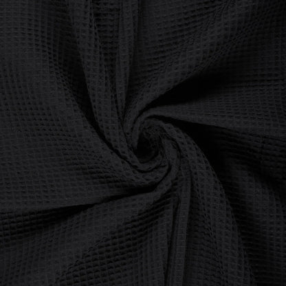 Wafelstof katoen Zwart