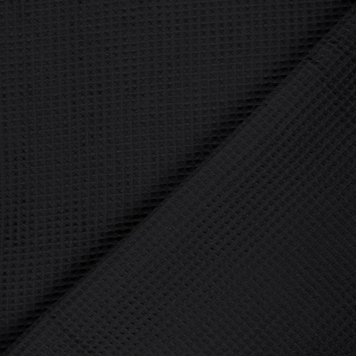 Wafelstof katoen Zwart