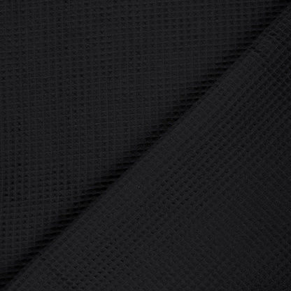 Wafelstof katoen Zwart